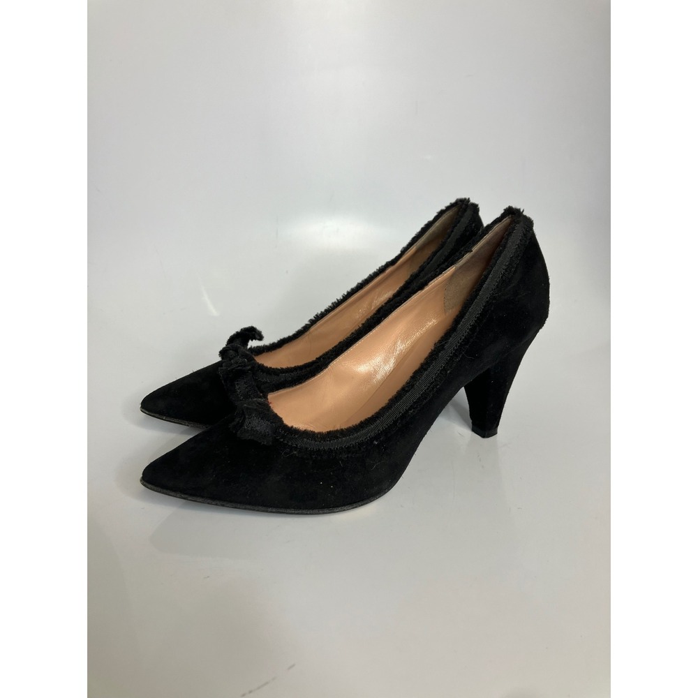 Marc by Marc Jacobs Pumps Womens 36.5 Black Good Suede Pointed Toe Bow Italy‎